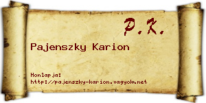 Pajenszky Karion névjegykártya